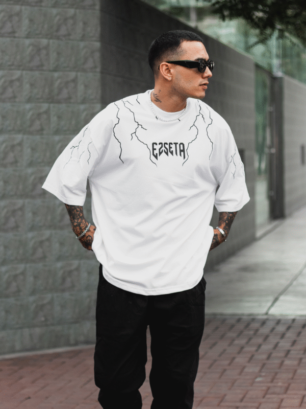 Polo Blanco Oversize Trueno | Hombre