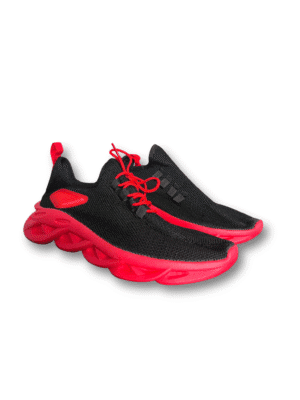 Zapatilla Negro Suela Roja Braid para hombre