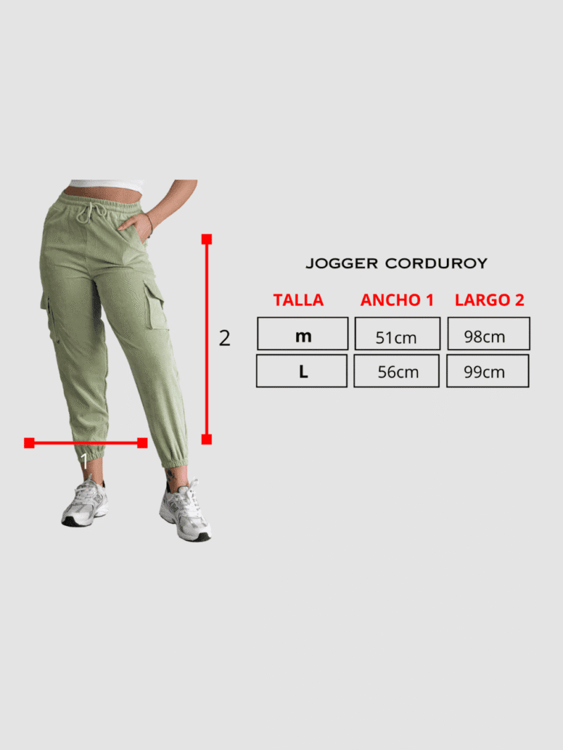 Jogger Verde Botella Corduroy | Mujer - Imagen 5