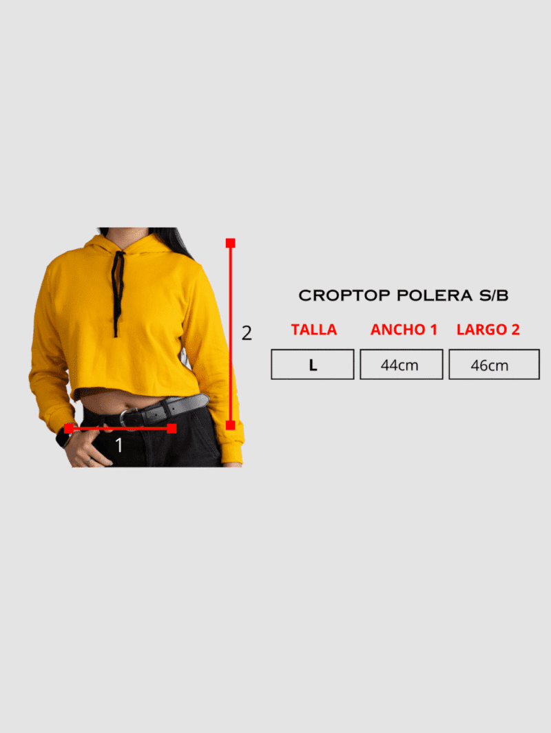 Polera Mostaza Sin Basta CropTop | Mujer - Imagen 2