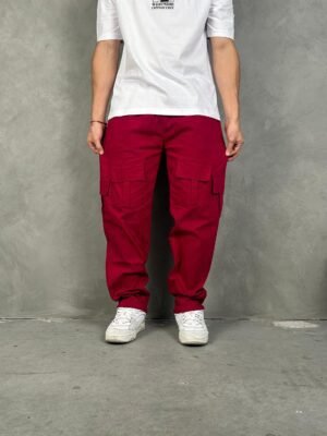 Jogger vino oversize para hombre con bolsillos cargo, estilo urbano