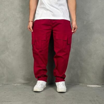 Jogger vino oversize para hombre con bolsillos cargo, estilo urbano