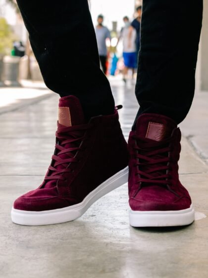 Zapatilla Botines Vino Gamuza para Hombre