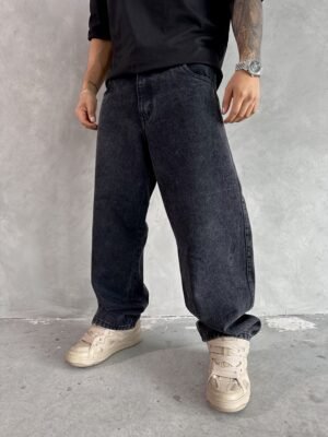 Jean Negro Baggy para Hombre