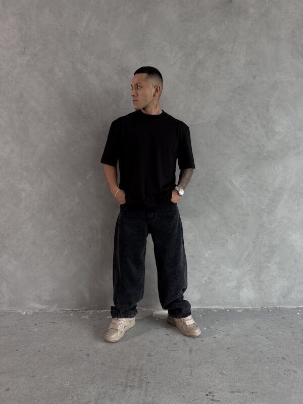 Jean Negro Baggy para Hombre