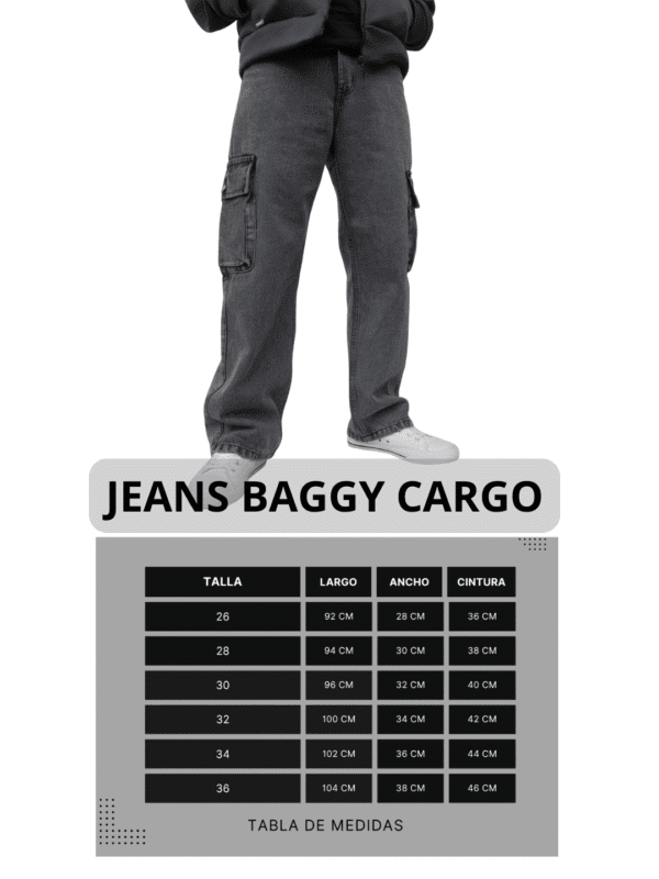 jean cenizo cargo baggy de Ezzeta, mostrando el corte holgado 