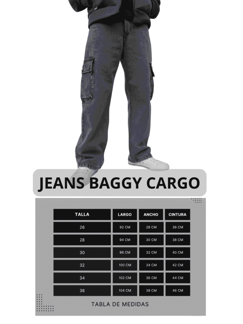 jean cenizo cargo baggy de Ezzeta, mostrando el corte holgado