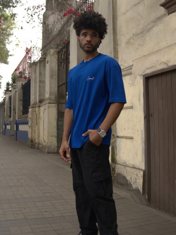 Polo Azulino Basic Crepante para Hombre