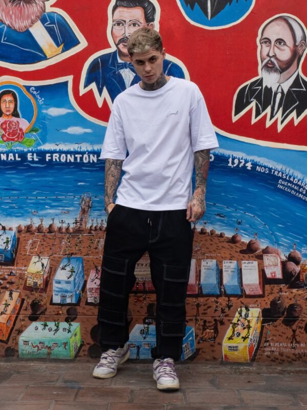 Polo Blanco Basic Crepante para Hombre