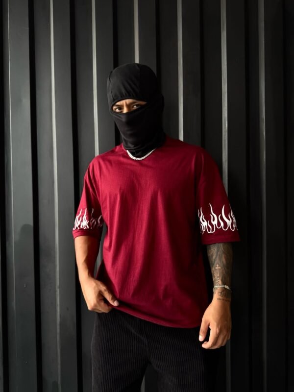 Polo Vino Manga Fuego para Hombre