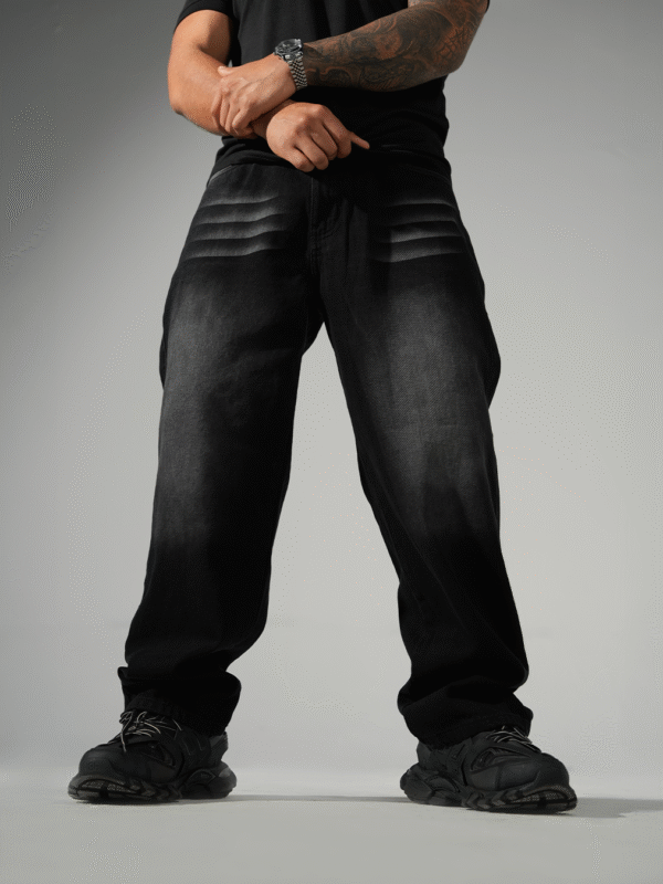 Jean Negro Baggy Vintage para Hombre