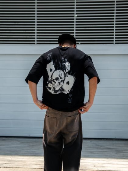 Polo Negro Skull Bet | Hombre