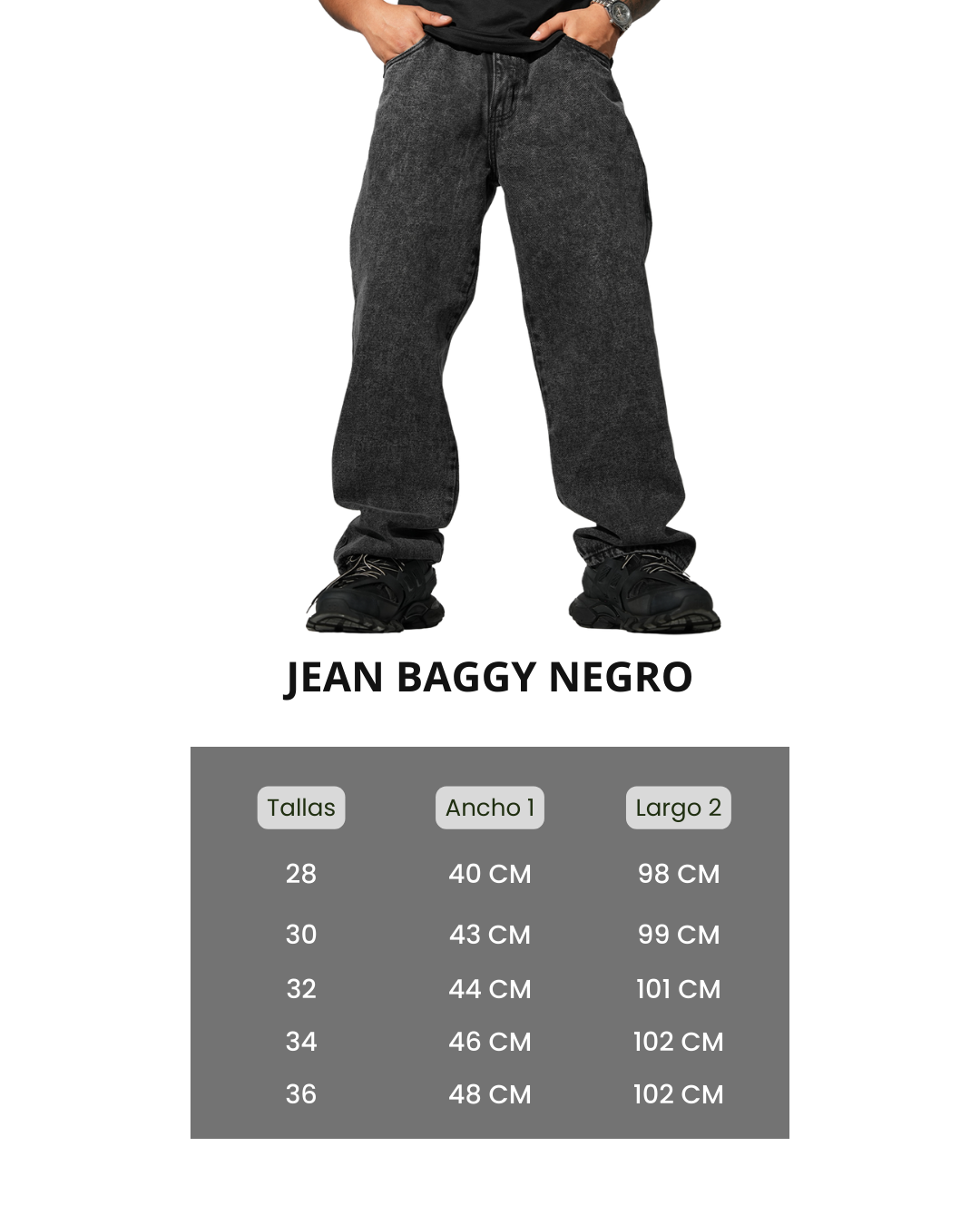 Jean Negro Baggy | Hombre - Imagen 4