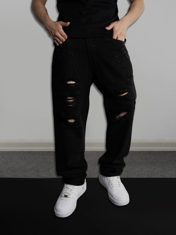 Mom Jean Crystal black  para Hombre  