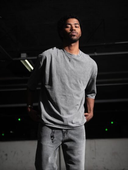 Polo Plomo Barrido para Hombre