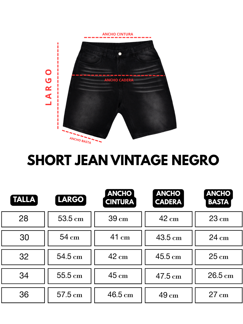 Short Jean Negro Vintage | Hombre - Imagen 4